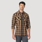 Wrangler Men's Regular Fit Atg Long Sleeve Button-down Shirt - Brown