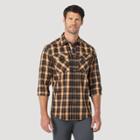 Wrangler Men's Regular Fit Atg Long Sleeve Button-down Shirt - Brown