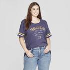 Women's Plus Size Short Sleeve Crew Neck Emotion Tacos T-shirt - Zoe+liv (juniors') - Blue