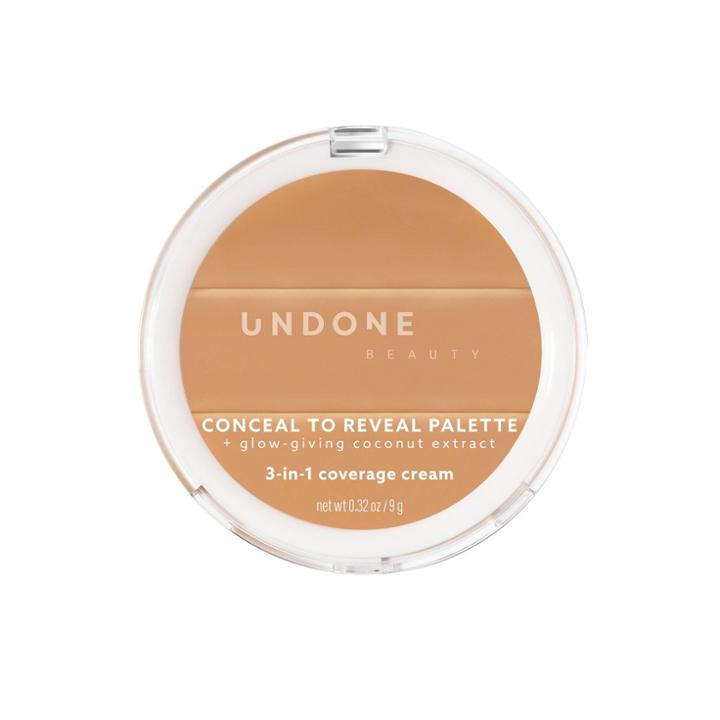 Undone Beauty Conceal To Reveal 3-in-1 Palette - Almond Latte Medium - 1.7oz, Brown