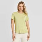 Women's Casual Fit Short Sleeve Crewneck Sandwash T-shirt - A New Day Light Green