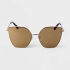 Women's Oversized Metal Square Sunglasses - A New Day Gold