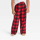 Kids' Holiday Buffalo Check Fleece Matching Family Pajama Pants - Wondershop Red