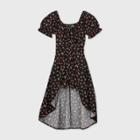 Girls' Tie-front Walk-through Romper - Art Class Black