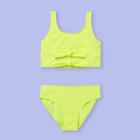 Girls' I Want Candy Ribbed Tie-front Bikini Set - More Than Magic