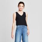 Women's Loose Fit V-neck Tank - A New Day Black