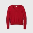 Women's V-neck Pullover Sweater - A New Day Red