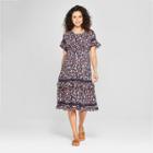 Maternity Floral Print Woven Ruffle Tiered Dress - Isabel Maternity By Ingrid & Isabel Navy L, Women's, Blue