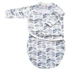 Embe Emb Starter Long Sleeve Swaddle Wrap With Fold Over Mitts - Angle Stripe Watercolor