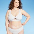 Juniors' Plus Size Ribbed Knot-front Bralette Bikini Top - Xhilaration White