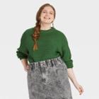 Women's Plus Size Crewneck Pullover Sweater - Universal Thread Green