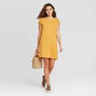 Women's Short Sleeve Mini T-shirt Dress - Universal Thread Gold