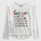 Nickelodeon Girls' Jojo Siwa 'nice List' Long Sleeve T-shirt - Ivory