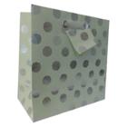 Spritz Green Polkadots Cotton Recycled Handmade Paper Gift Bag -