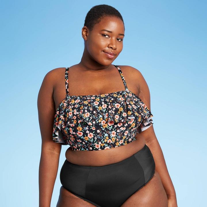 Women's Plus Size Ruffle Tube Tankini Top - Sea Angel