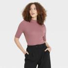 Women's Elbow Sleeve Mock Turtleneck T- Shirt - A New Day