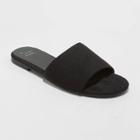 Women's Heidi Wide Width Slide Sandals - A New Day Black