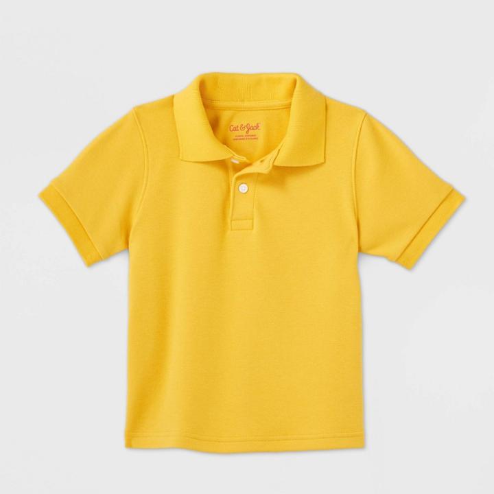 Petitetoddler Boys' Short Sleeve Interlock Uniform Polo Shirt - Cat & Jack Gold