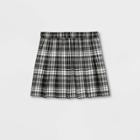 Girls' Plaid Pleated Skirt - Art Class Black