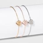 Engraved Bae Initial Detail Heart Mixed Bracelet Set 3ct - Wild Fable,