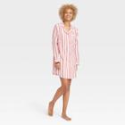 Women's Striped Perfectly Cozy Flannel Plaid Nightgown - Stars Above Red