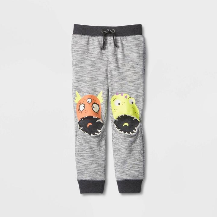 Toddler Boys' Monster Knee Knit Jogger Pull-on Pants - Cat & Jack Black