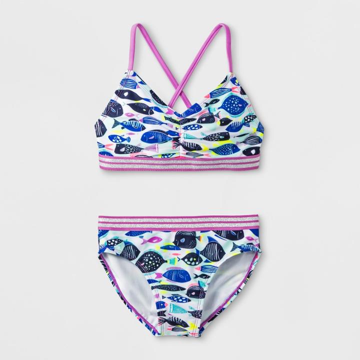 Girls' Oceanic School Bikini Set - Cat & Jack Lavender