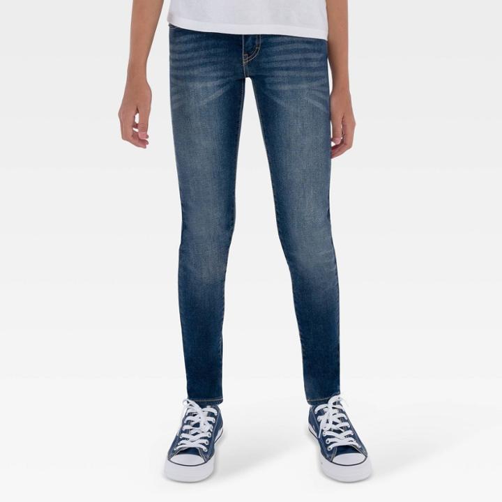 Levi's Girls' Mid-rise Super Skinny Jeans - Blue Asphalt Dark Wash