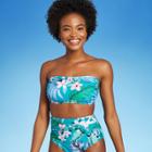 Women's Bandeau Bikini Top - Kona Sol Blue Tropical Print D/dd Cup