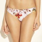 Women's Cinch Back Cheeky Bikini Bottom - Shade & Shore White Floral