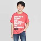 Marvel Boys' Avengers Stacked Character Names Short Sleeve T-shirt - Red