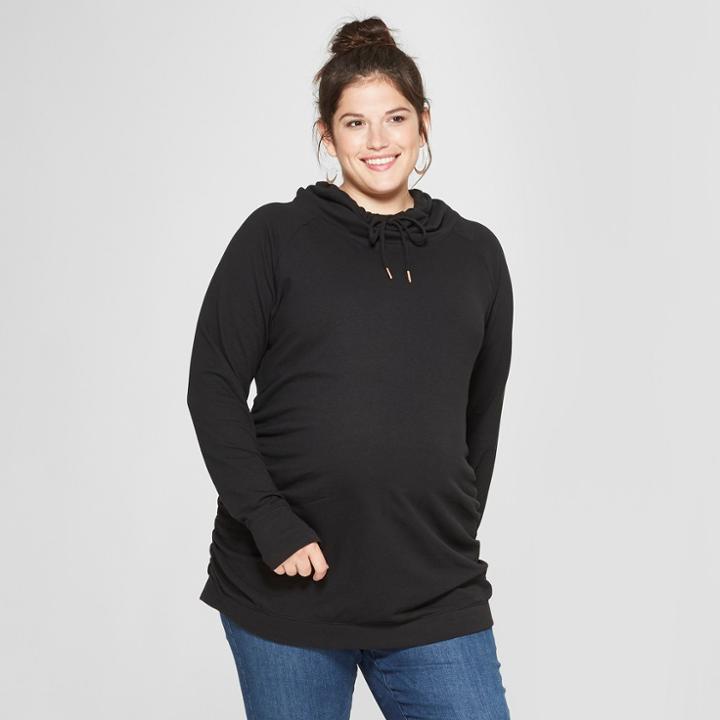 Target Maternity Plus Size Cowl Neck Sweatshirt - Isabel Maternity By Ingrid & Isabel Black