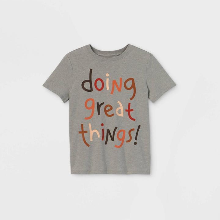 Boys' Short Sleeve 'doing Great Things' Graphic T-shirt - Cat & Jack Gray