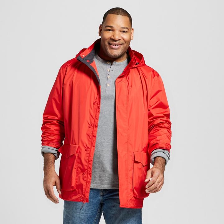 Men's Big & Tall Rain Jacket - Goodfellow & Co Red 3xb Tall, Size: 3xbt, Red Velvet