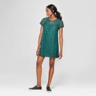 Women's Illusion Neckline Lace Shift Dress - Lots Of Love By Speechless (juniors') Dark Green