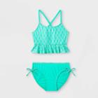 Girls' Shimmer Scales Ruffle Bikini Set - Cat & Jack Green