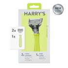 Harry's Harrys 5-blade Mens Razor  1 Razor Handle + 2 Razor Blade Refills Tennis Green
