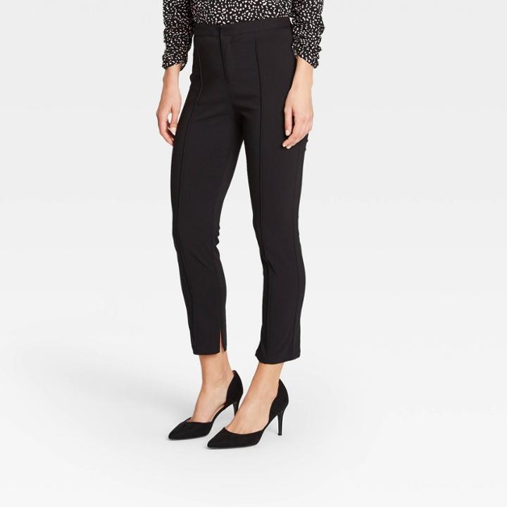 Women's Pintuck Skinny Ankle Pants - Who What Wear Black