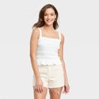 Women's Smocked Tank - Universal Thread White