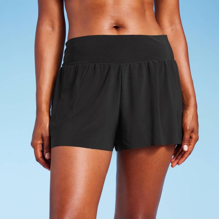 Women's Upf 50 Sport Swim Shorts - Aqua Green Black