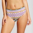 Women's High Waist Bikini Bottom - Xhilaration Blue Chevron Print