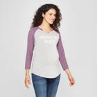 Maternity Mamast'ay In Bed Raglan 3/4 Sleeve Graphic T-shirt - Grayson Threads Light Heather Gray L, Infant Girl's