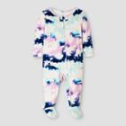 Baby Girls' Tie-dye Footed Pajama - Cat & Jack Blue/purple Newborn