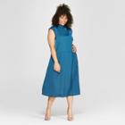 Women's Plus Size Tie Back Neck Column Midi Dress - Who What Wear Blue