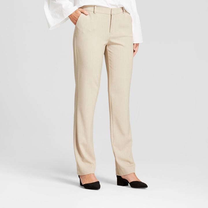 Women's Straight Leg Bi-stretch Twill Pants - A New Day Khaki (green) 18s,