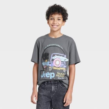 Boys' Jeep Short Sleeve Graphic T-shirt - Art Class Charcoal Gray
