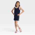 Girls' Sleeveless Romper - Cat & Jack Navy