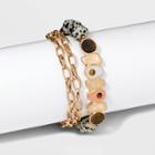 Semi-precious Stretch And Chain Bracelet Set 2pc - Universal Thread Brown