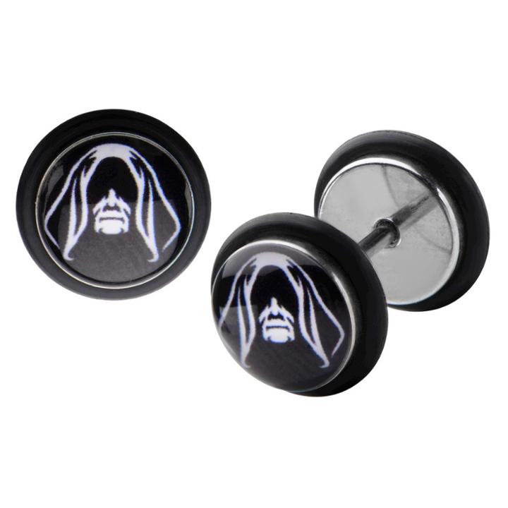 Men's Star Wars Empire Strikes Back Emperor Palpatine Graphic Stainless Steel Screw Back Earrings,