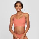 Women's Foil Texture Midkini Bralette Bikini Top - Xhilaration Cactus Rose D/dd Cup, Pink